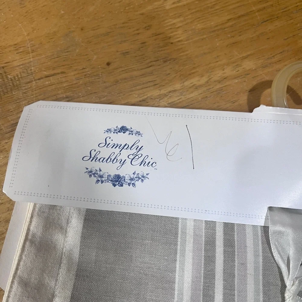 Simply Shabby Chic Rachel Ashwell Grey White Striped Table Runner 72x14 Cotton
